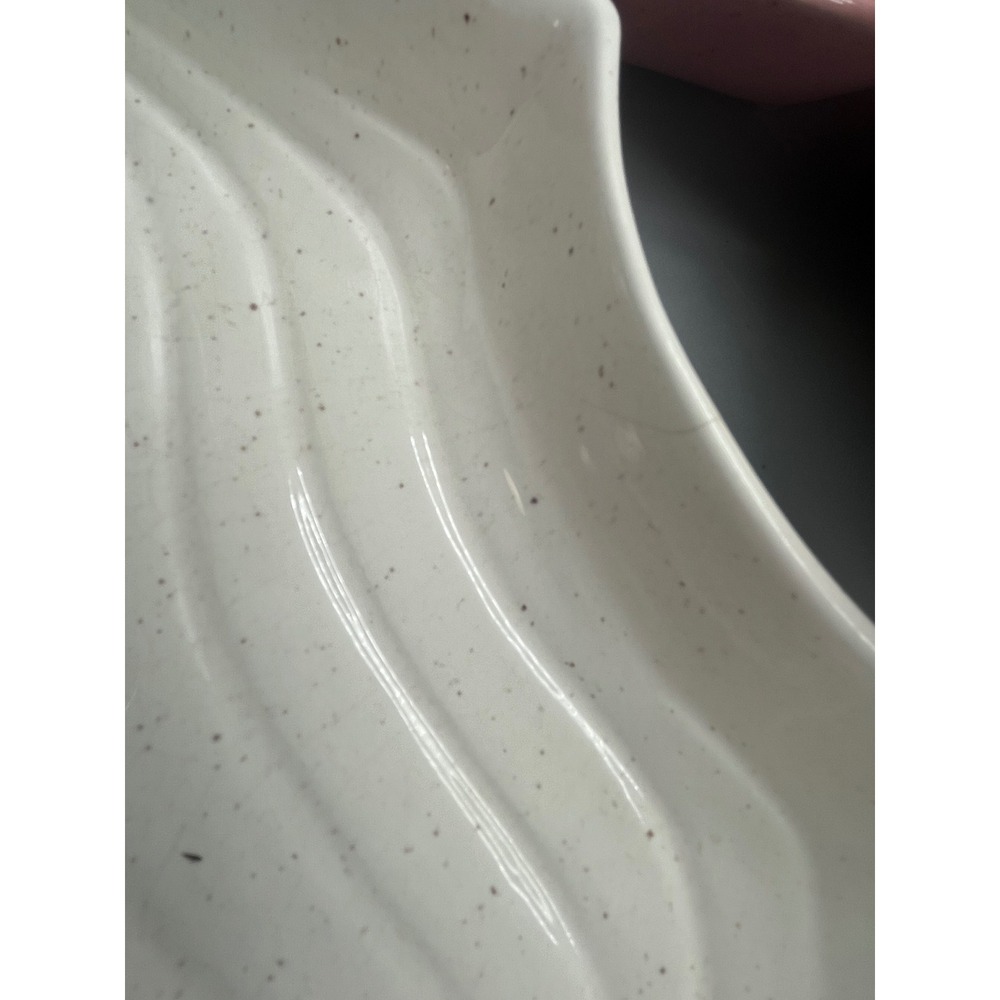 Mid Century Modern California Pottery L34 Lazy Susan‎ Pink and Ivory 6 pc - Picture 5 of 9